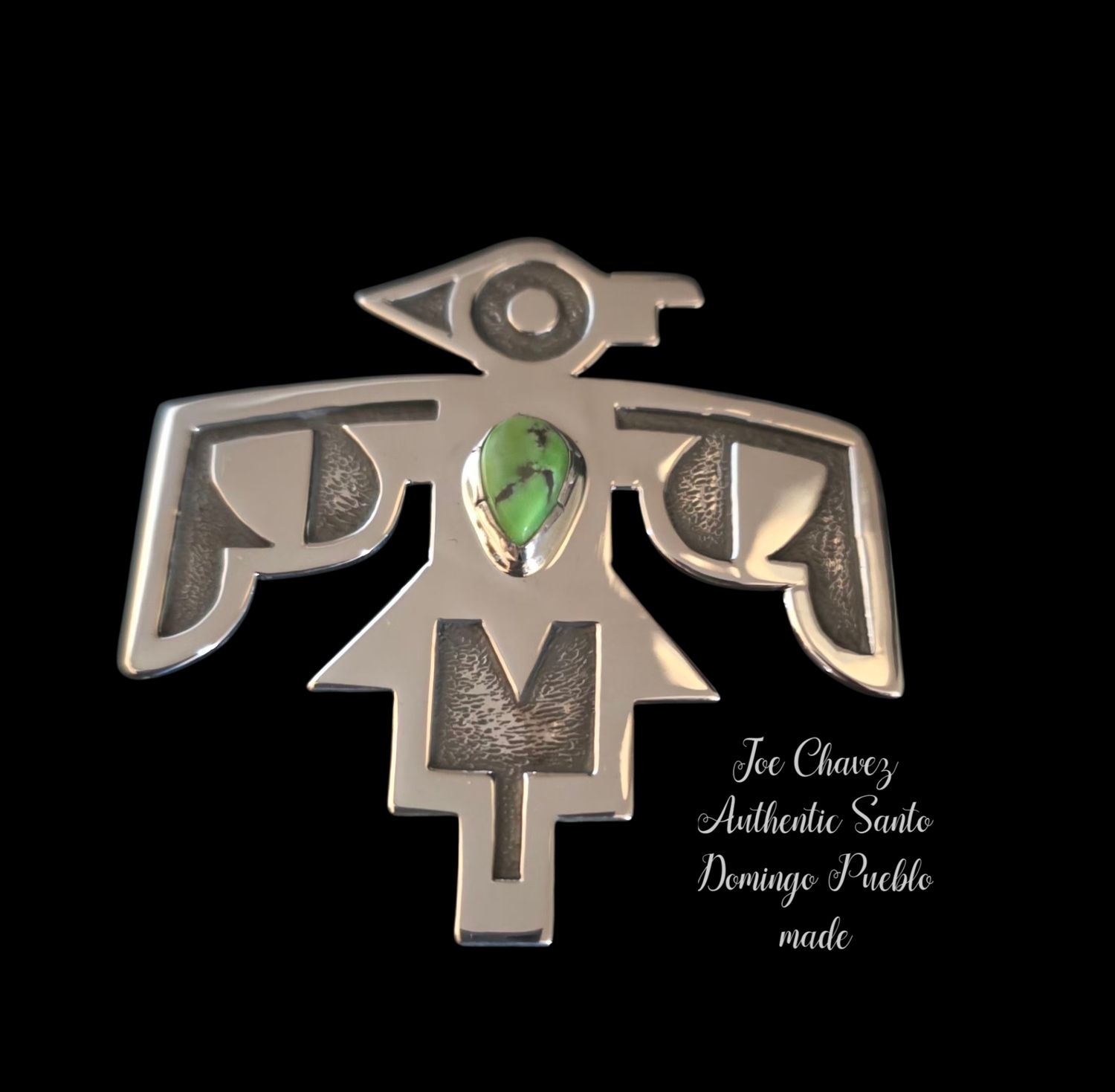 Sterling silver Overlay Santo Domingo Pueblo Thunderbird Pendent
