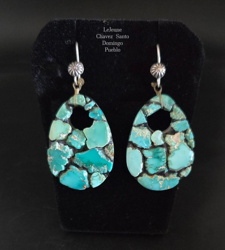 &quot;CHACO SERIES COLLECTION&quot; Natural FOX Turquoise inlaid earrings