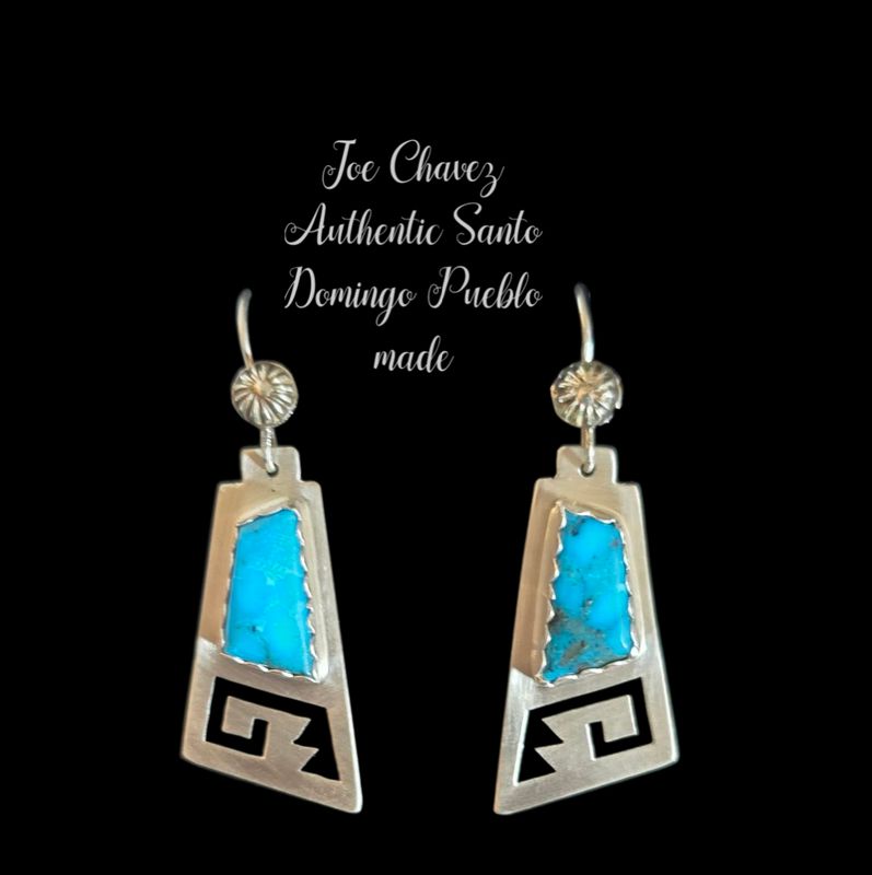 Sterling silver earrings with Kingman turquoise stones