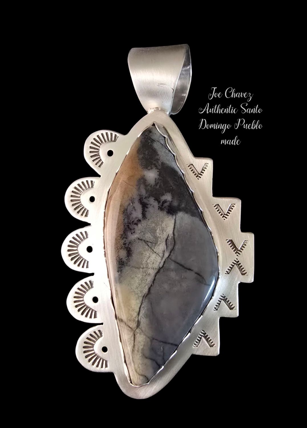 Sterling silver Pendent with Natural Picasso Marble stone