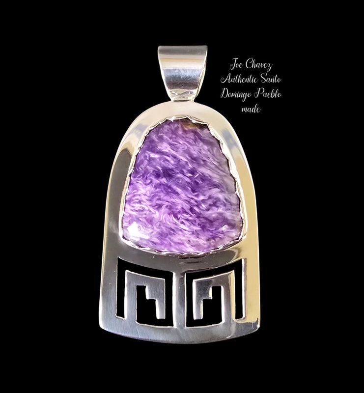 Sterling silver Pendent with high-quality natural Charoite stone
