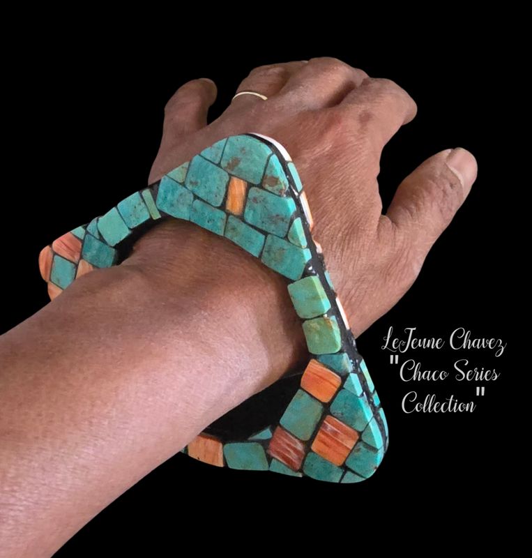 "CHACO SERIES COLLECTION"-Unique one-of-a-kind Inlaid bangle