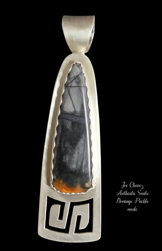 Sterling silver pendant with Natural Picasso Marble stone