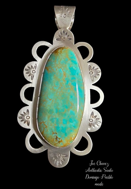 Sterling silver pendant with beautiful Tyrone Turquoise