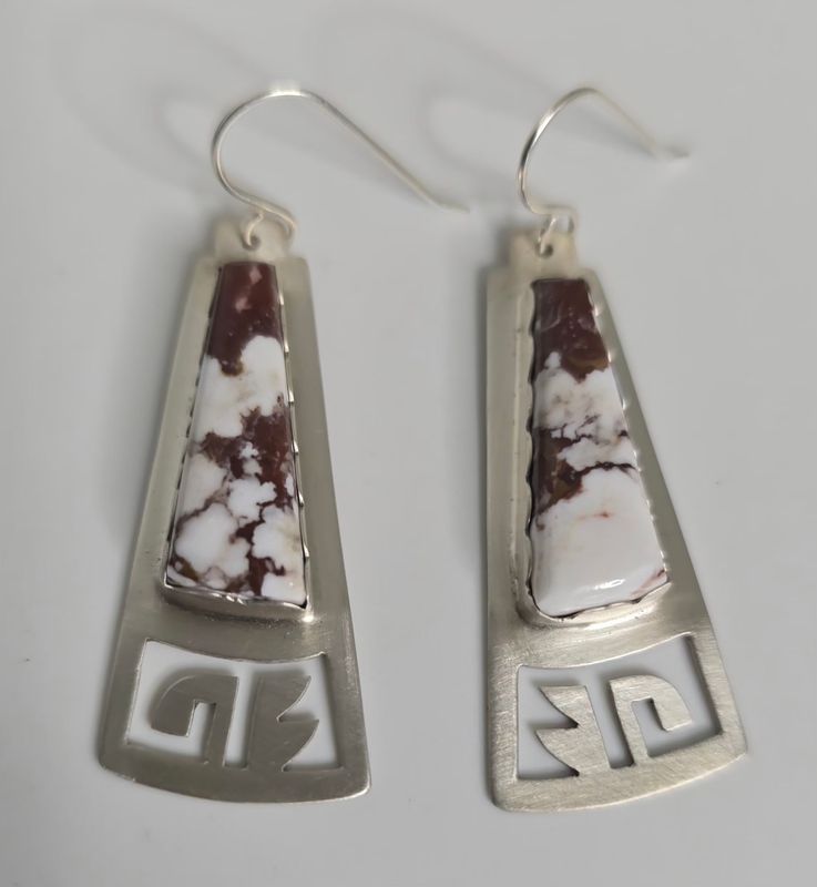 Sterling silver earrings with natural Wildhorse stone