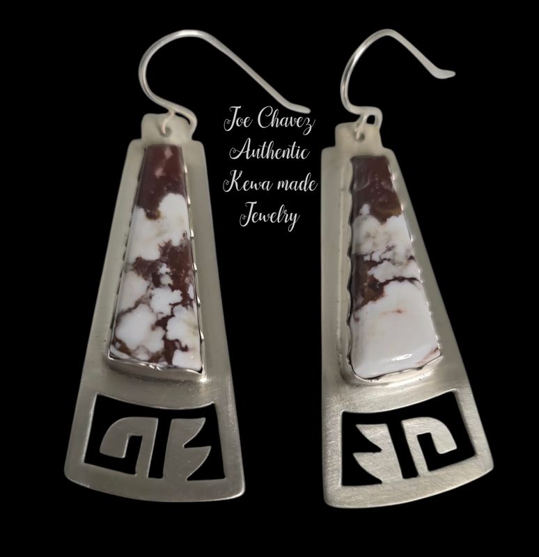 Sterling silver earrings with natural Wildhorse stone