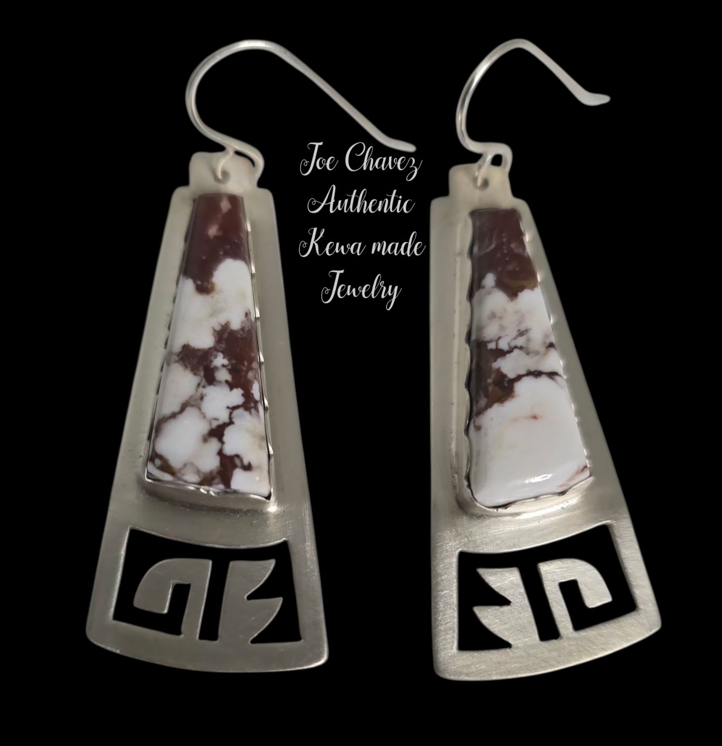 Sterling silver earrings with natural Wildhorse stone