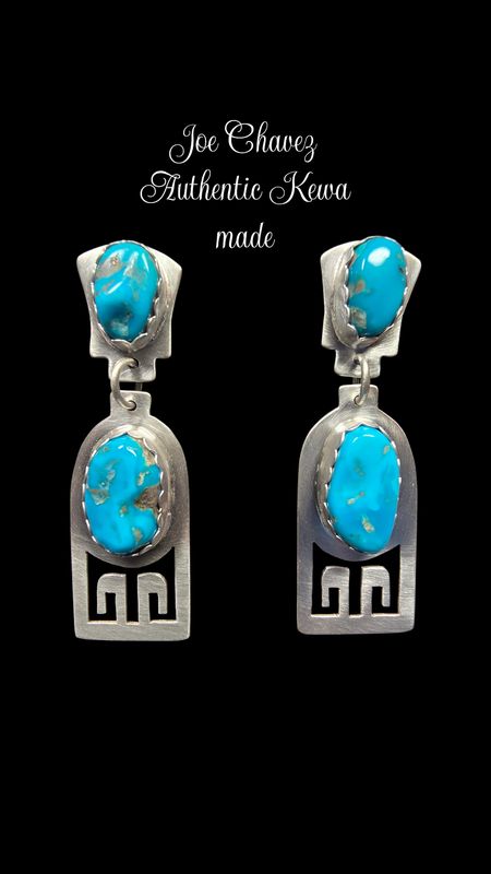 Gorgeous Sterling silver earrings with Sleeping Beauty turquoise