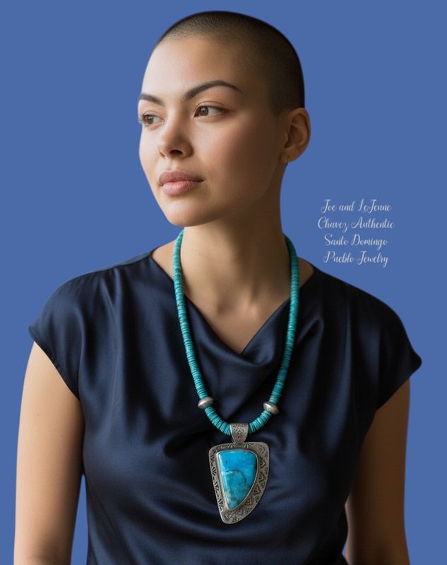 Kingman turquoise necklace with sterling silver Pendent with Kingman turquoise stone