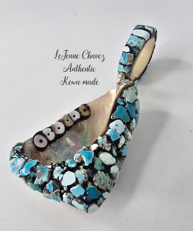 Natural Lone Mountain turquoise cobblestone inlaid Pendent