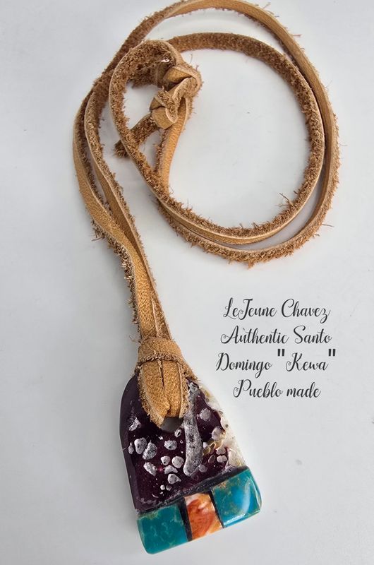 Purple Spiney Oyster shell inlaid Pendent with green shade of Kingman turquoise and Spiney Oyster shell.