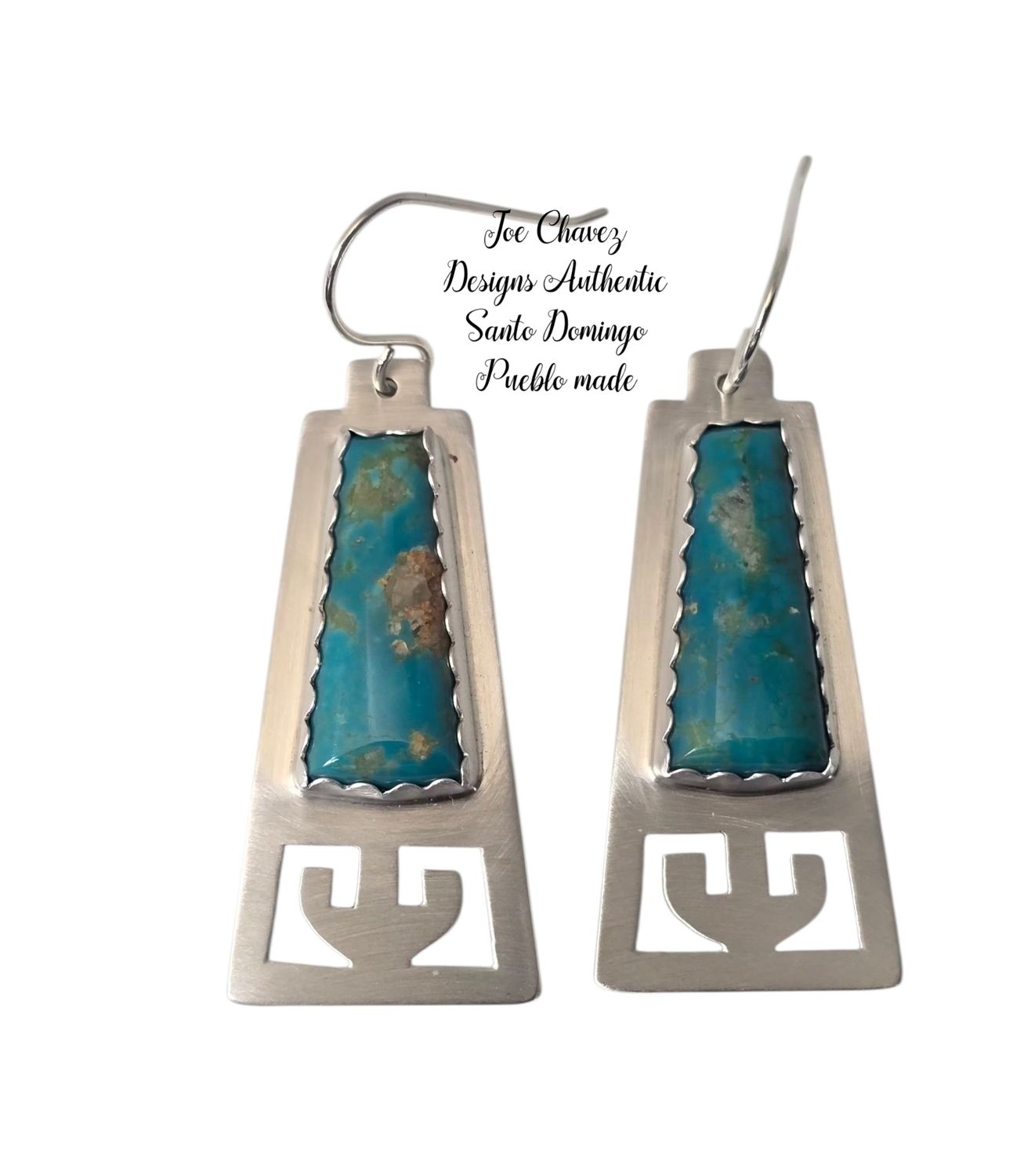 Sterling silver earrings with Kingman turquoise stone