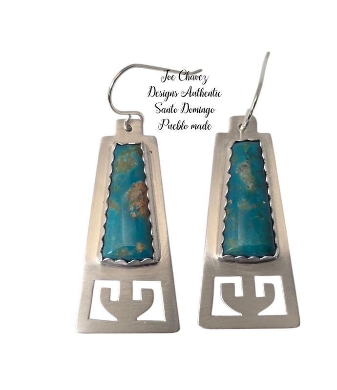 Sterling silver earrings with Kingman turquoise stone