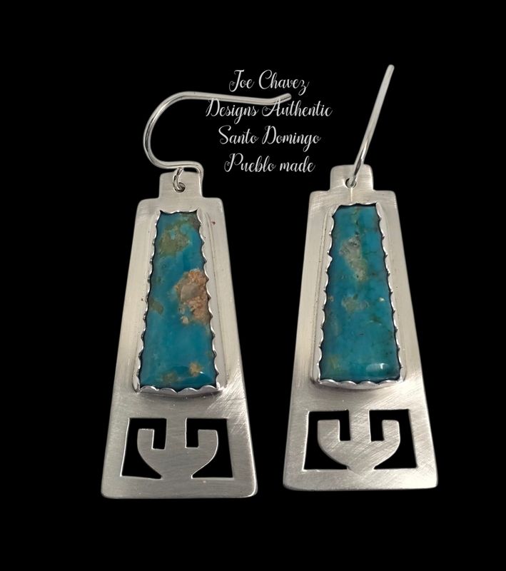 Sterling silver earrings with Kingman turquoise stone