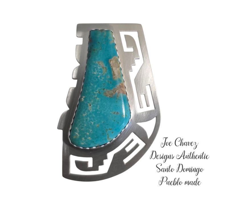 Sterling silver pendant with shepard hook and Kingman turquoise stone 