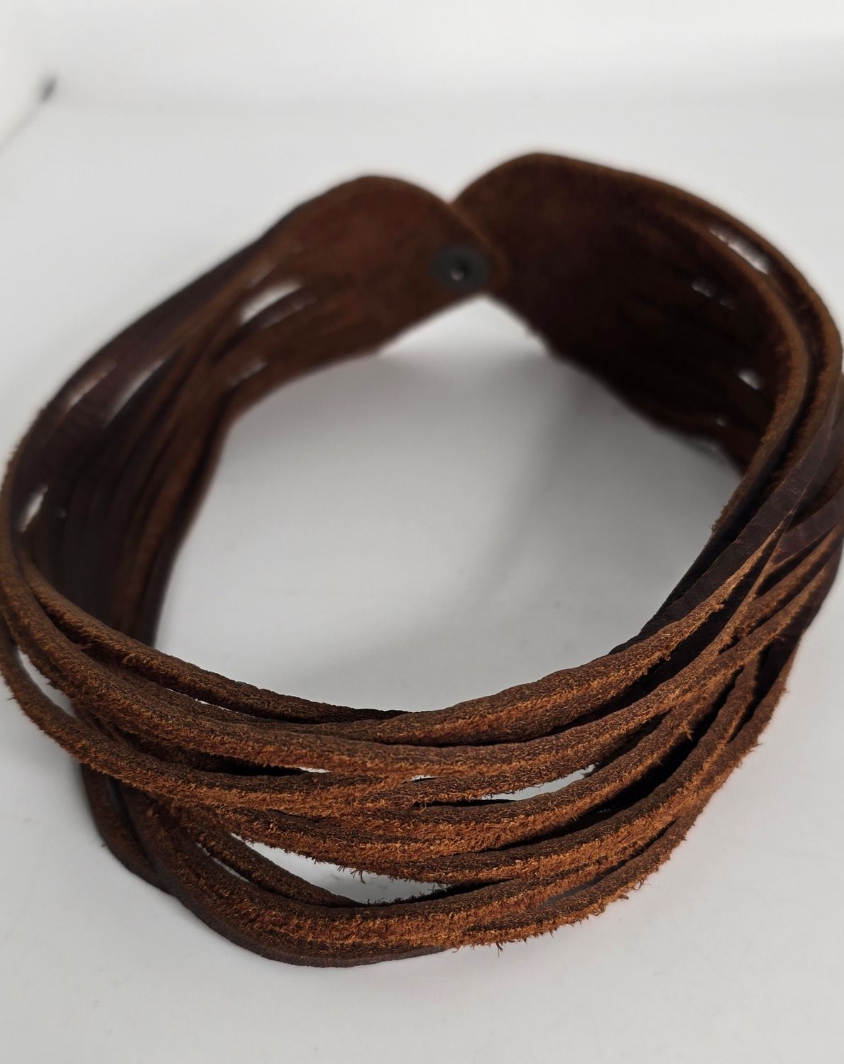 Multi strand leather neck piece