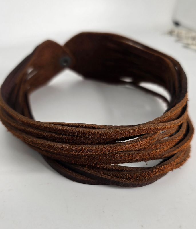 Multi strand leather neck piece