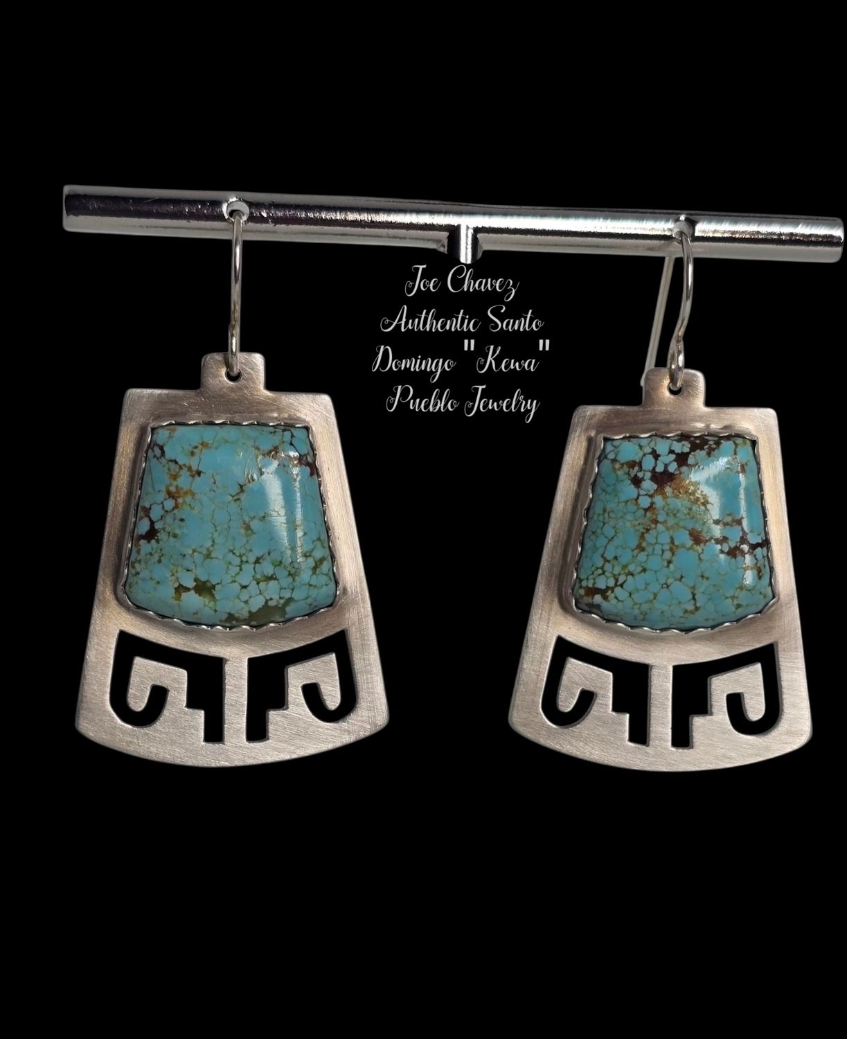 Unique wearable art with #8 turquoise on sterling silver