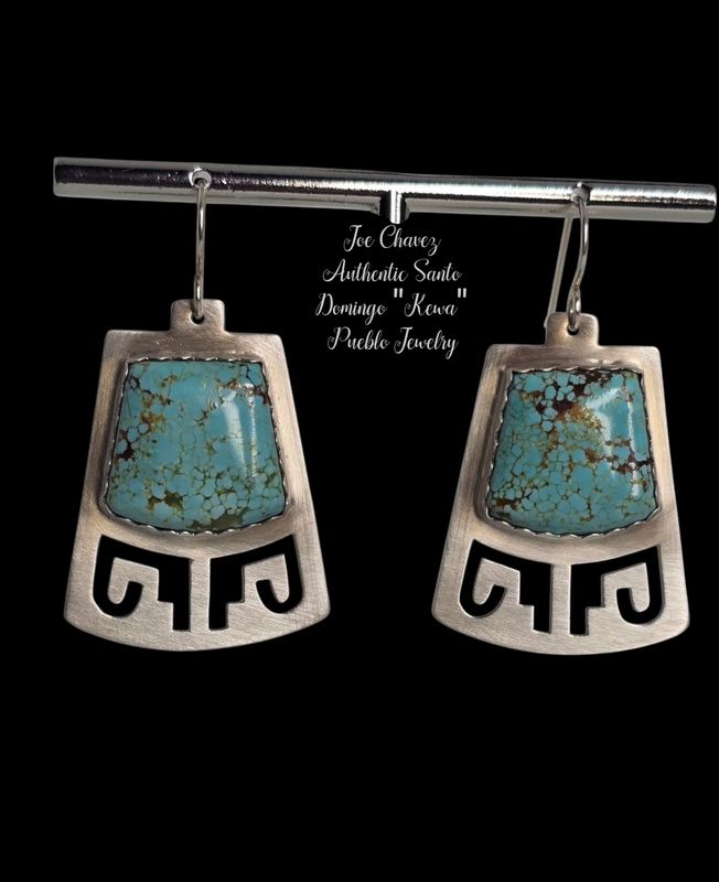 Unique wearable art with #8 turquoise on sterling silver