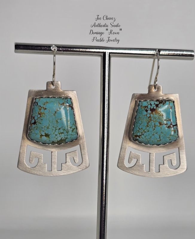 Unique wearable art with #8 turquoise on sterling silver