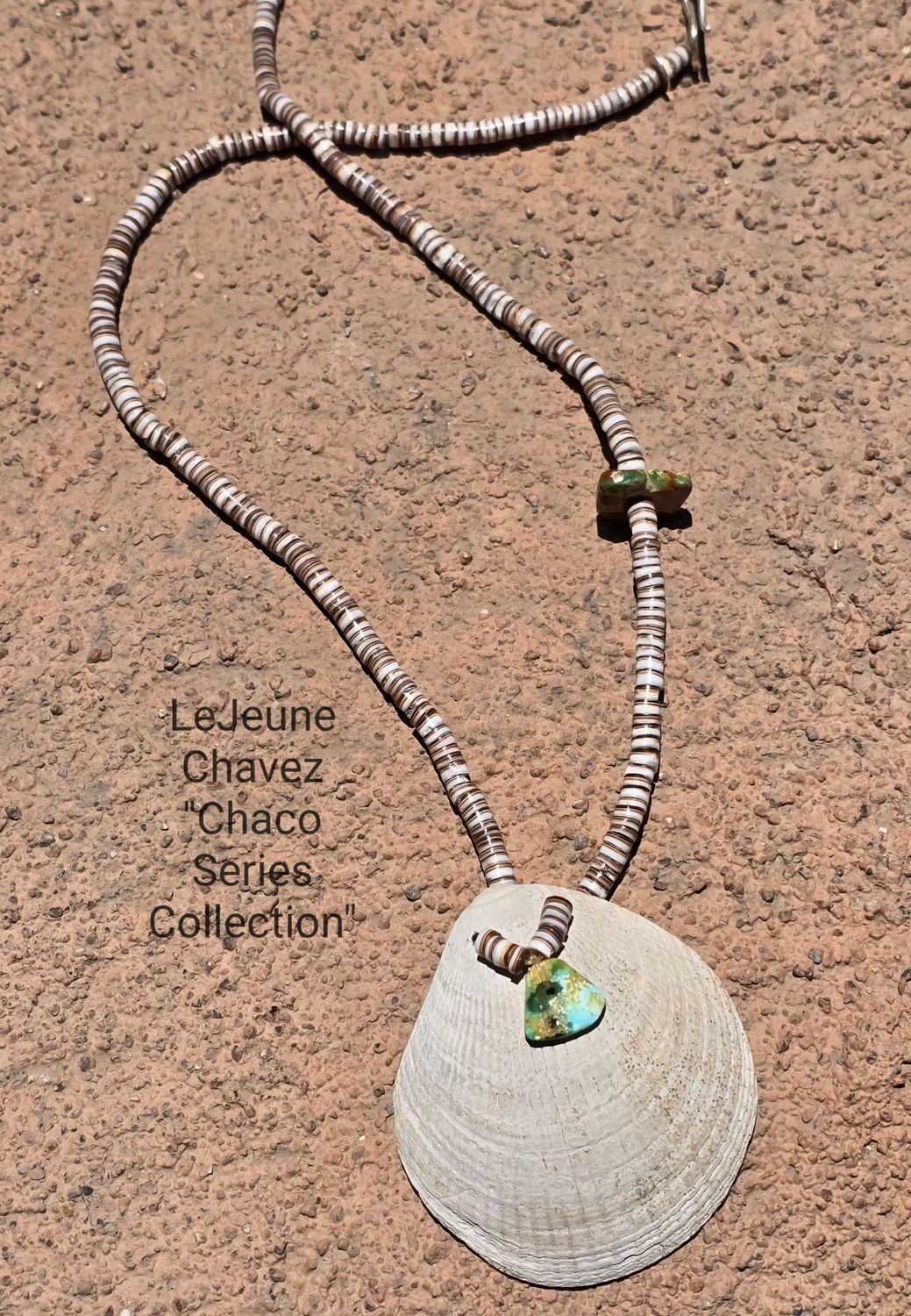 Authentic Santo Domingo "Kewa" Pueblo Heishi, natural Cerrillos turquoise and old glycemeris shell