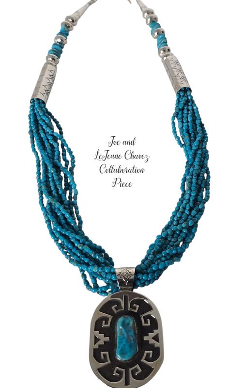 Sleeping Beauty turquoise necklace with hand crafted sterling silver beads and components