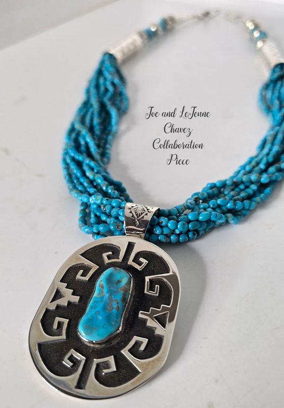 Sleeping Beauty turquoise necklace with hand crafted sterling silver beads and components