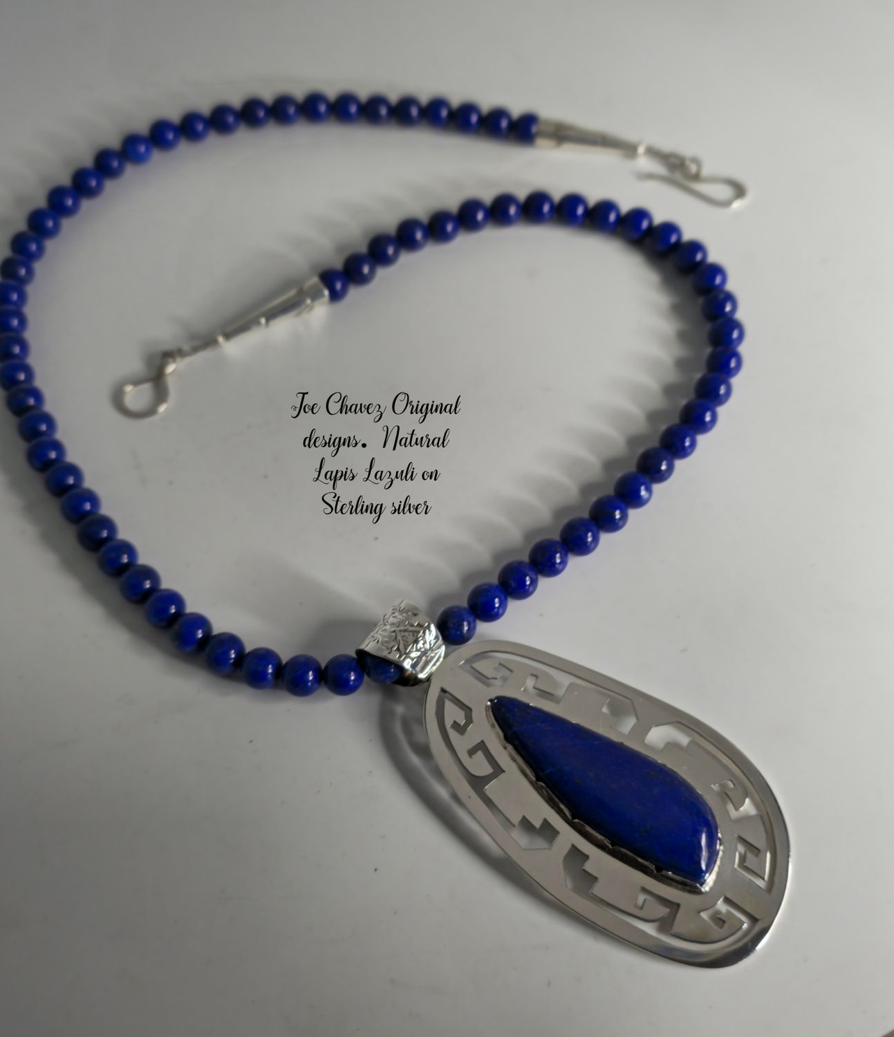 High-quality Natural Lapis Lazuli necklace with sterling silver Pendent and Lapis Lazuli stone