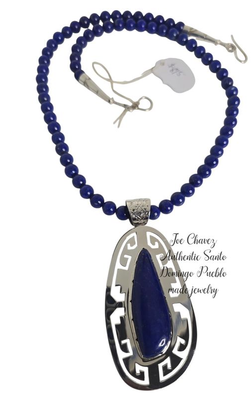 High-quality Natural Lapis Lazuli necklace with sterling silver Pendent and Lapis Lazuli stone