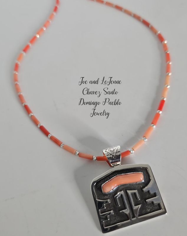 Vintage and rare Angel Hair Coral necklace with sterling silver Overlay Pendent with Angel Hair Coral
