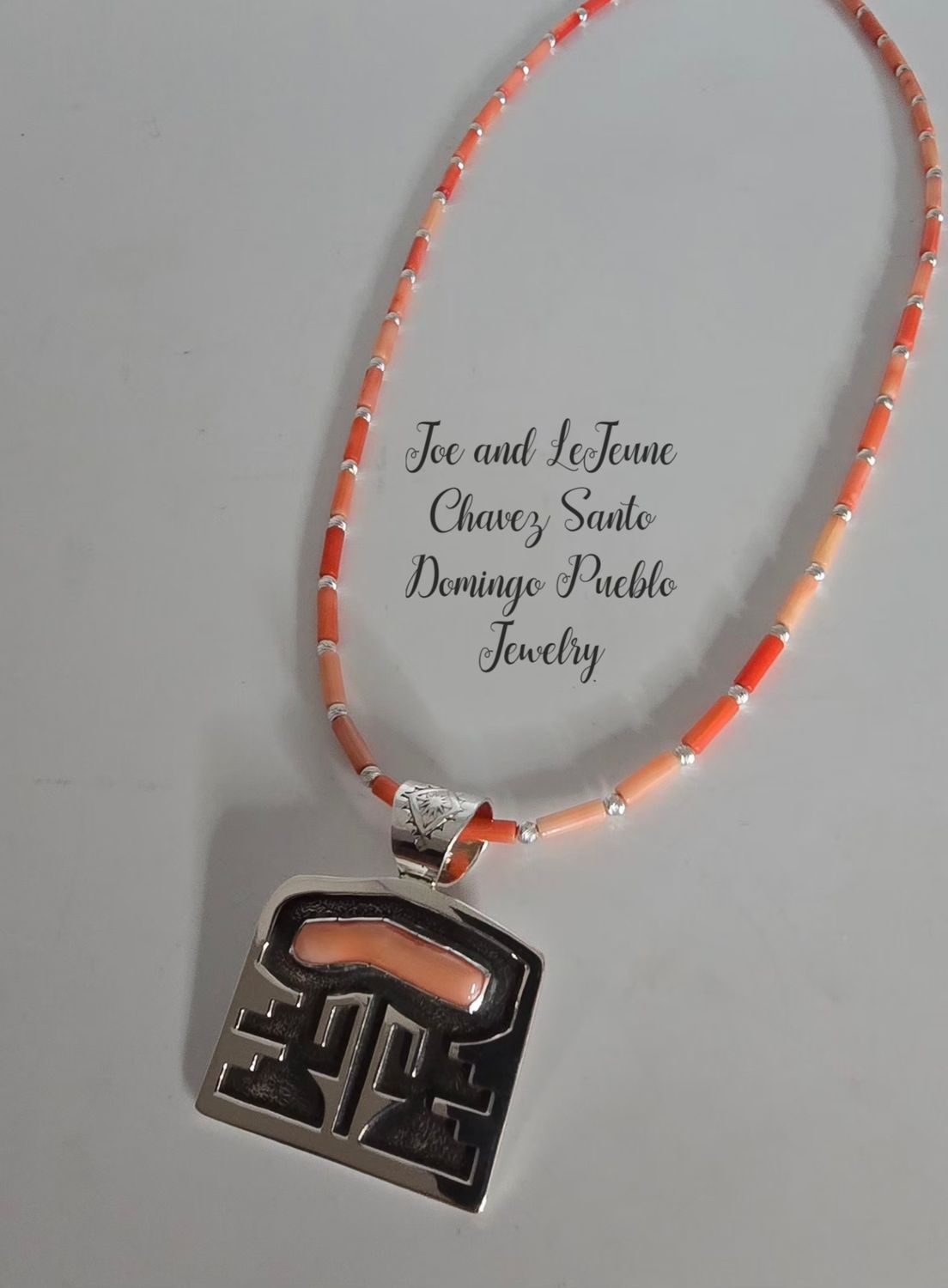 Vintage and rare Angel Hair Coral necklace with sterling silver Overlay Pendent with Angel Hair Coral