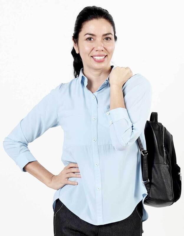 Casual Light Blue Blouse