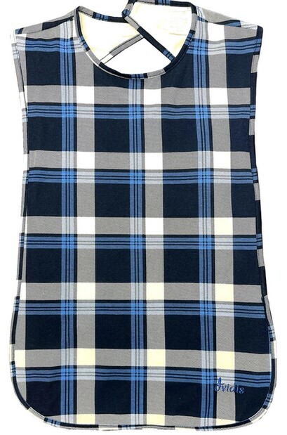 Waterproof Adult Bib (Blue Checks)