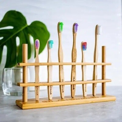 Bamboo Toothbrush Holder 6-Slot