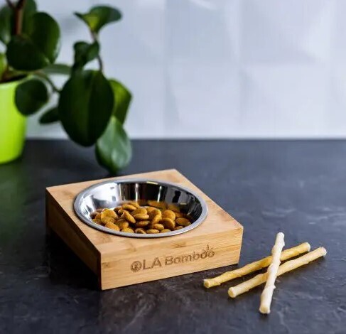 Bamboo Single Pet Bowl