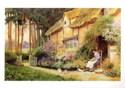 Mother's Day Greeting Card, "Outside The Cottage"