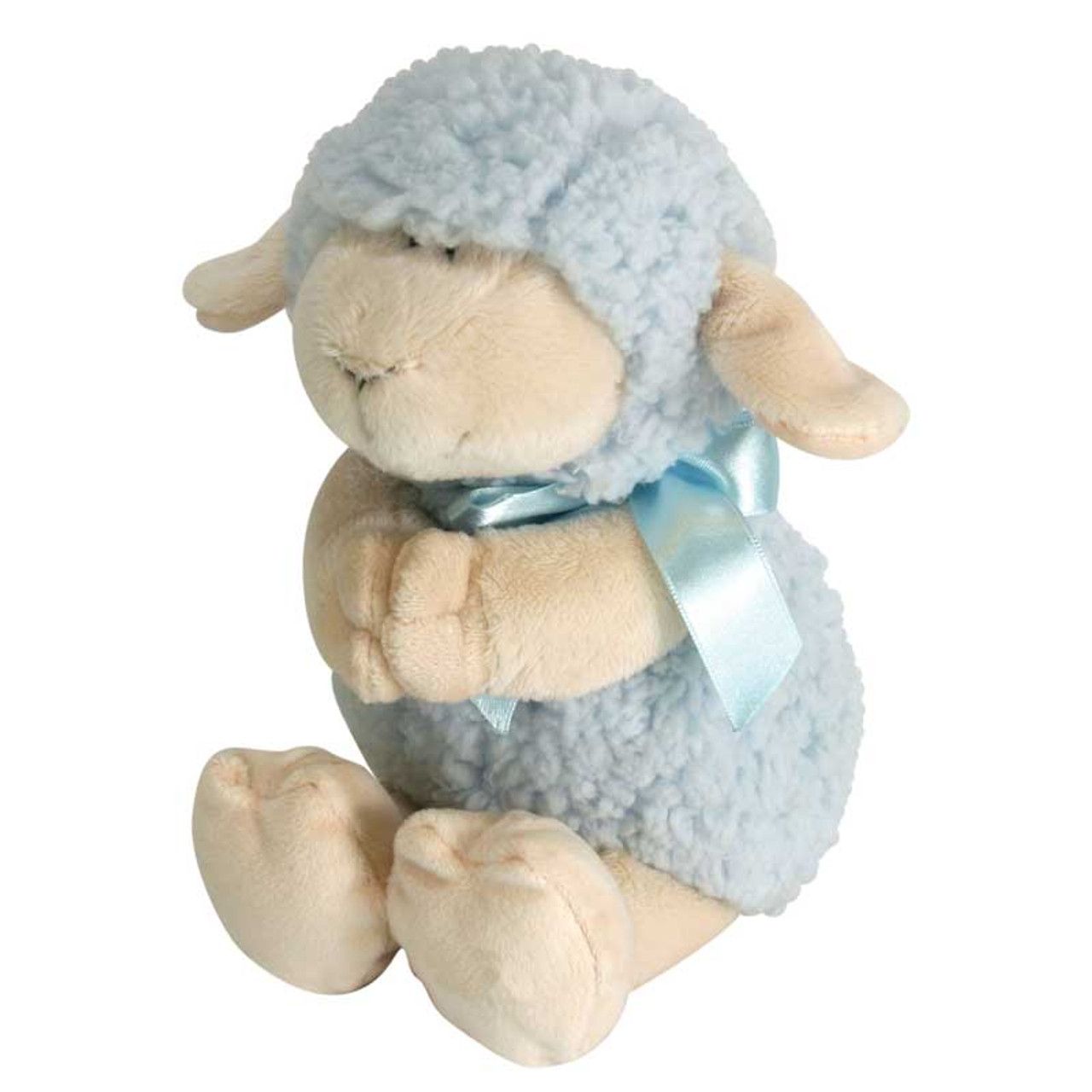 Ultra Soft and Huggable Musical Praying Woolly Lamb, Blue, 11 inch