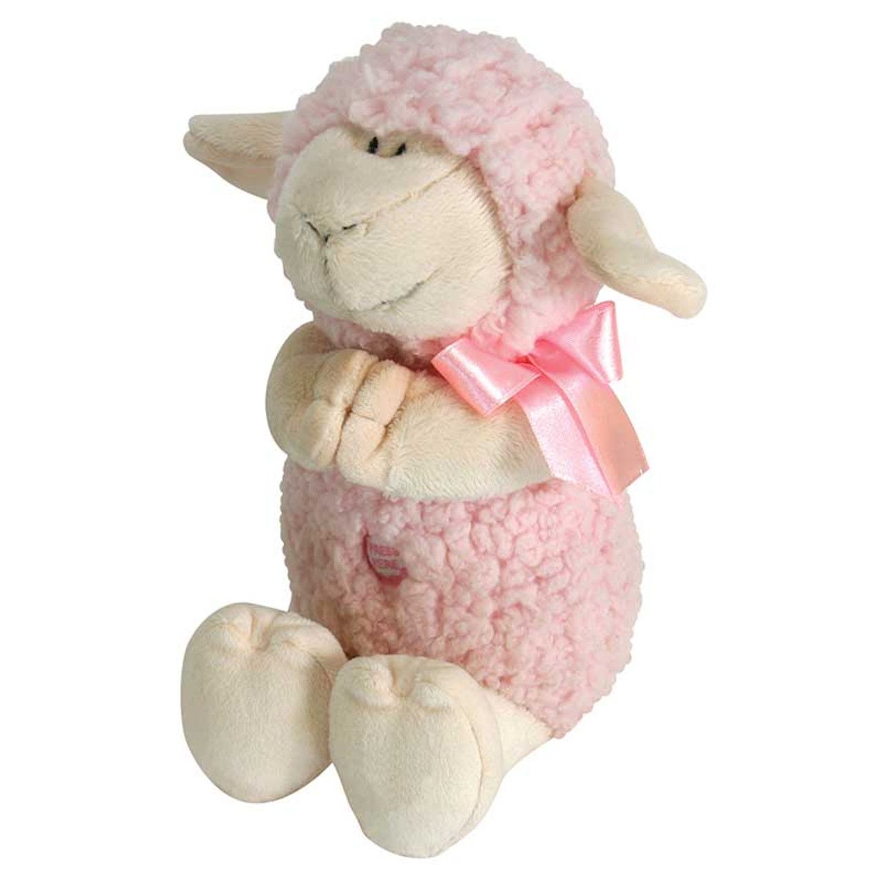 Ultra Soft and Huggable Musical Praying Woolly Lamb, Pink, 11 inch