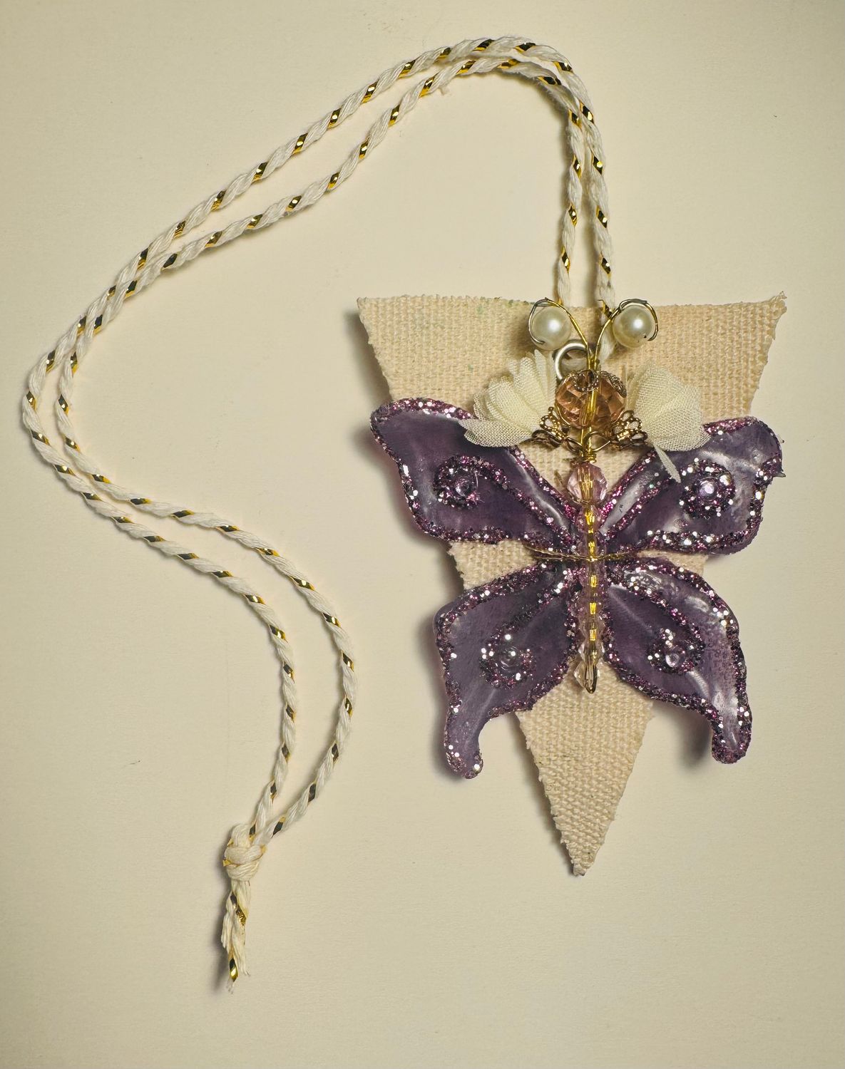 Handmade Sentimental Butterfly Tag with a Beautiful Birthday Card .