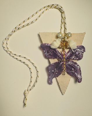 Handmade Sentimental Butterfly Tag with a Beautiful Birthday Card .