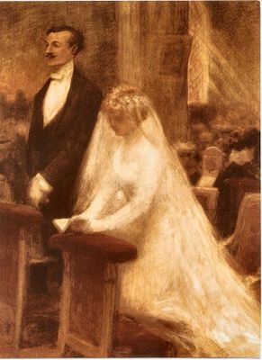 Wedding Greeting Card with Postage Stamp