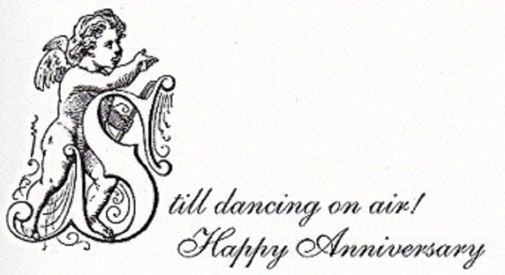 Anniversary Greeting Card with Postage Stamp