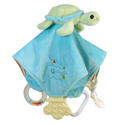 Plush Chewbie Activity Toy and Teething Blankie, Green Sea Turtle