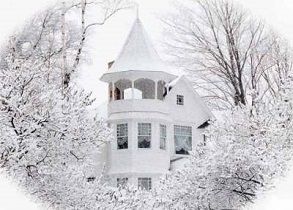 Christmas Card Snowy White House