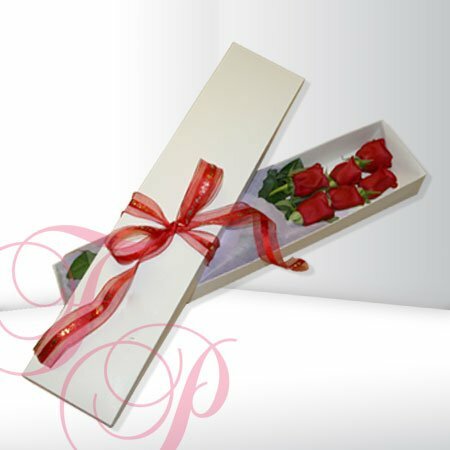 Detalle de Amor en Rosas en Caja Blanca