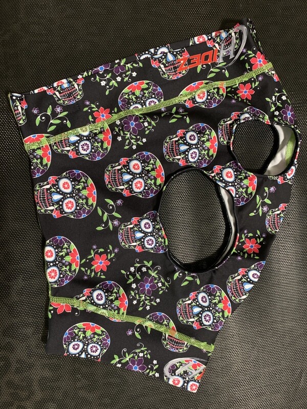 Hidez Printed Mask - x-small - in-stock “neon sugar skull”