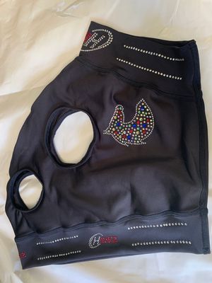 Hidez Mask with Bling - Medium - black with multi color horse head and bling Hidez logo