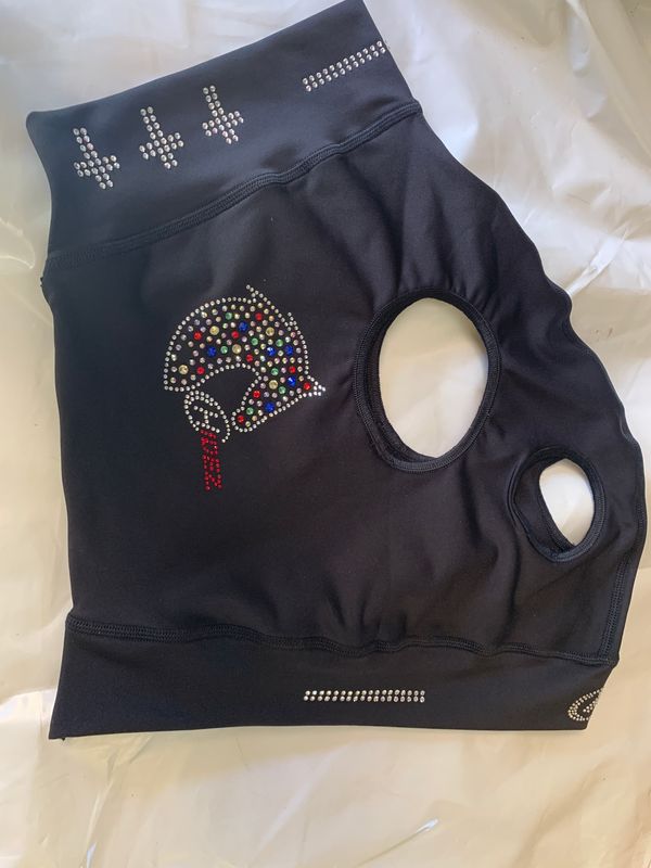 Hidez Mask with Bling - Medium - black with multi color horse head and cross accents