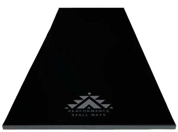 5x10ft Black Stall Mat Grey Logo