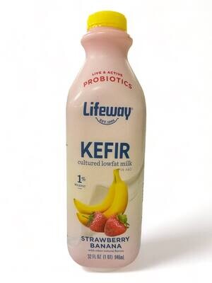 Kefir Lifeway Strawberry Banana 1% 946ml.